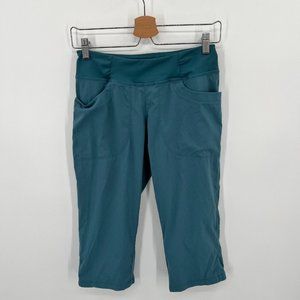 Mountain Hardwear Women Blue Dynama Capri Pants Elastic Waist Outdoor Size Small